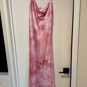 Ariella Grace Pink Satin Dress